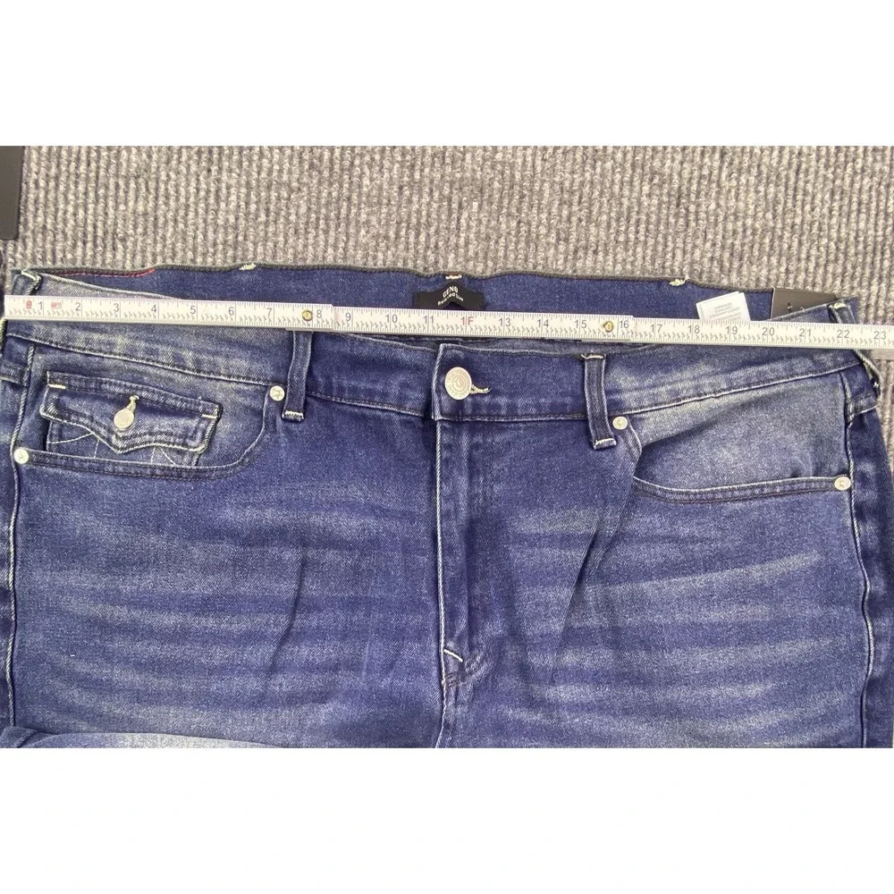 True Religion Geno Slim Flap Jeans Mens 44 Blue Medium Toasted Cinnamon Wash Y2K